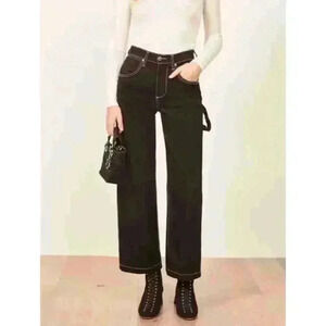 Reformation Black Carpenter Wide Leg 90s Pants Size 29